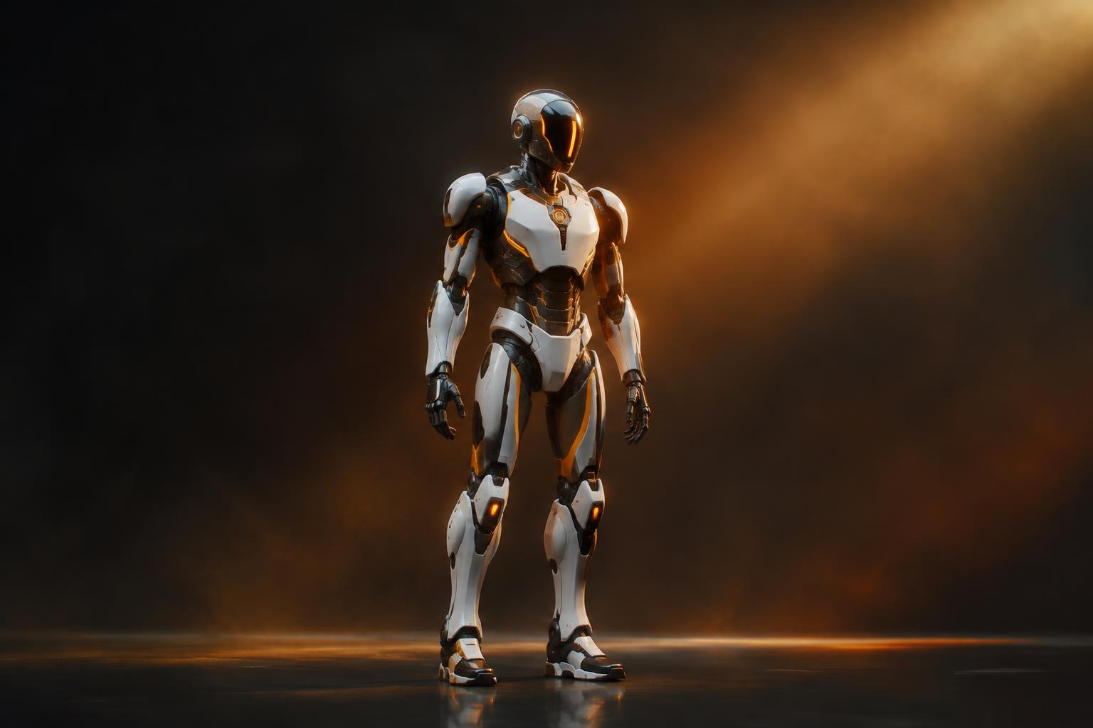 Humanoid robot in a showroom